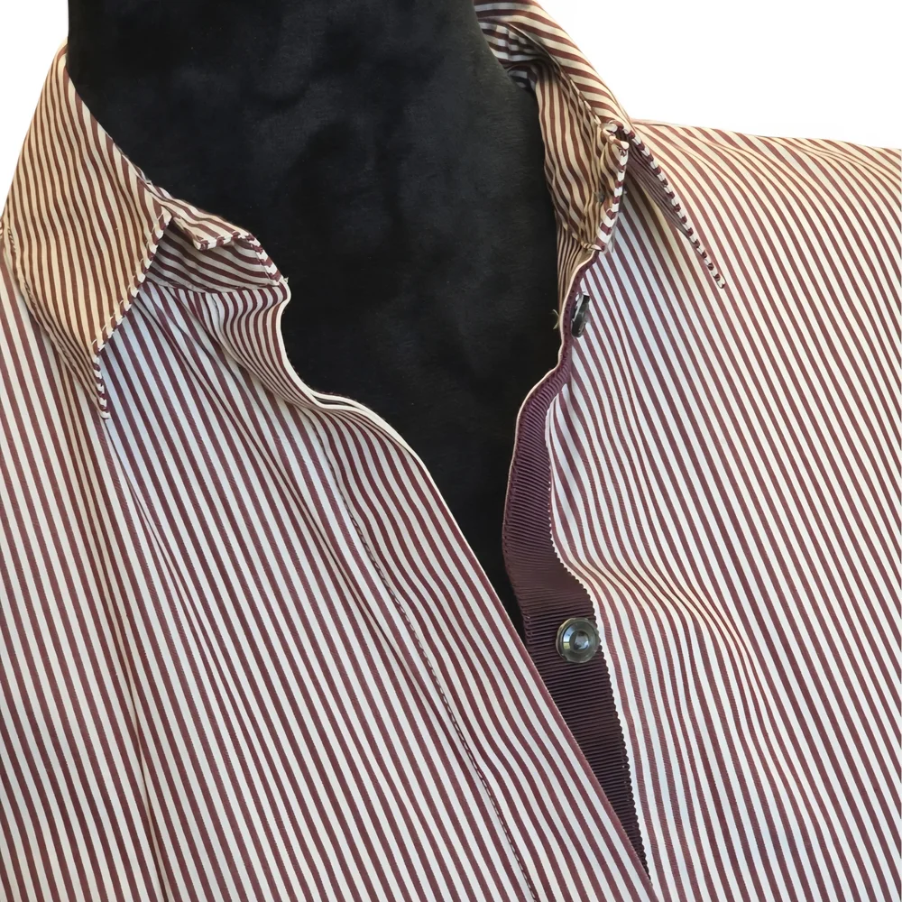 LNWOT  -  J.Crew Women's Endless Burgundy & White Striped Button Down Shirt